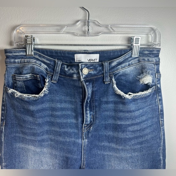 Vervet Stylish Blue Distressed Skinny Jeans size 29 - Picture 4 of 6
